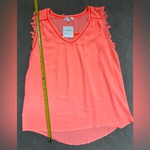 NWT- Marisol Lace Sleveless Blouse- Peach Orange size M